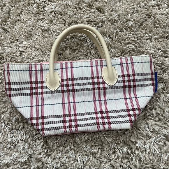 Burberry Handbags - PRELOVED Burberry Haymarket Check Salisbury Blue Label Check Tote Pink Combo